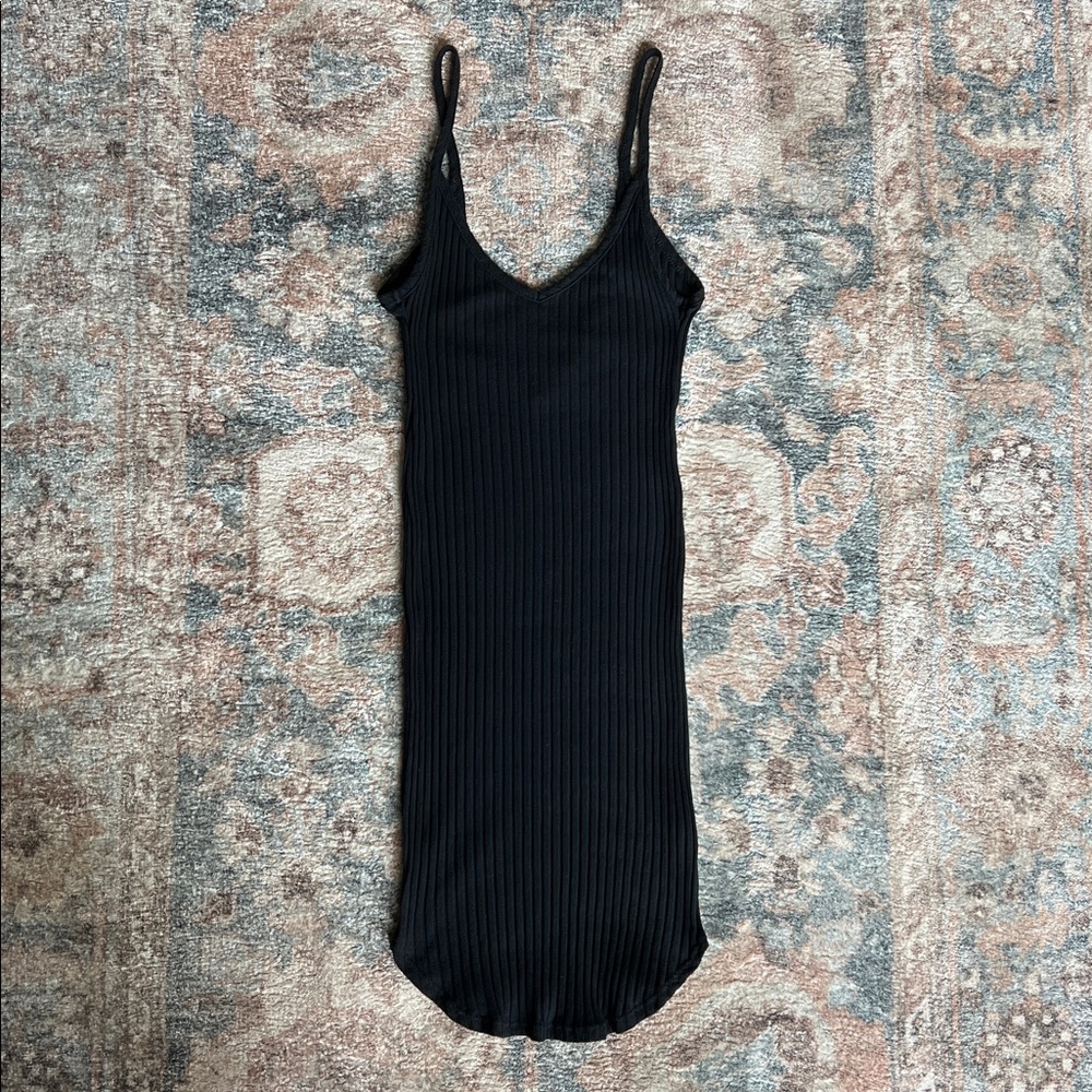 Out From Under Black Ribbed Mini Dress